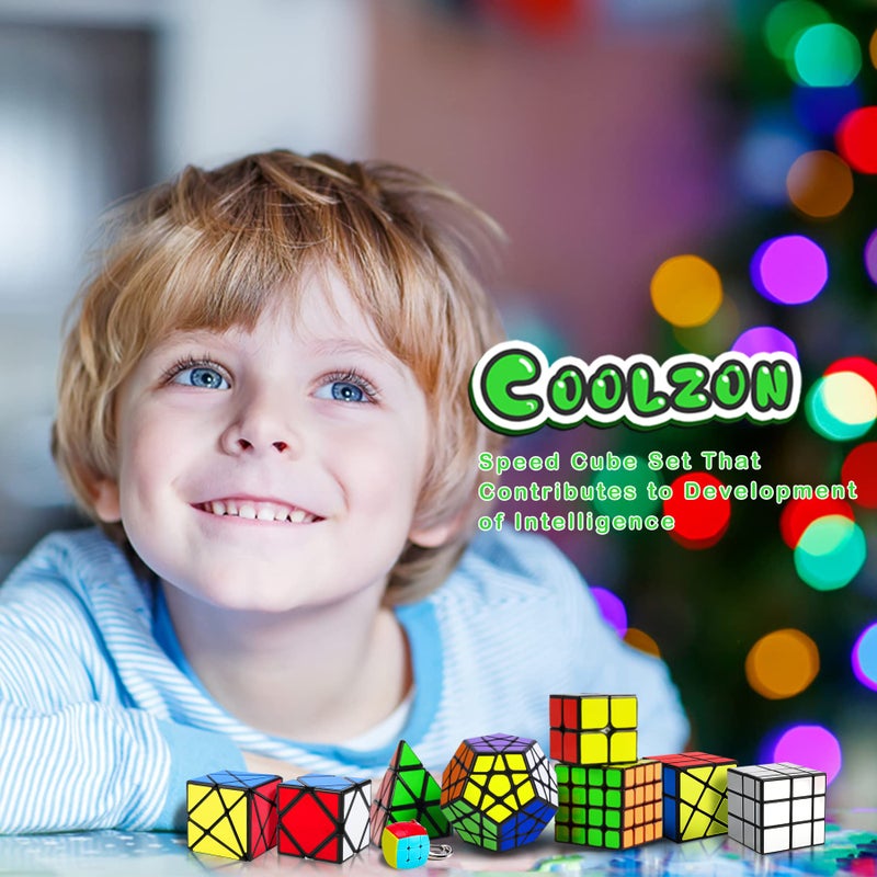 Coolzon Speed Cube Set, Puzzle Cube,9 Pack Magic Cubes Pyraminx Pyramid + 2x2 + 3x3 + 4x4 + Megaminx + Mirror + Mini 3x3 + Skewb + Fenghuolun Puzzle Cube Toy for Kids & Adults - Image 5